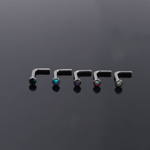 G23 Titan 14G Opal Mũi Đinh tán L-Hình Dạng lỗ mũi Vít Mũi Nhẫn Cơ Thể Dễ Thương Đồ Trang Sức Cho Đám Cưới Đính Hôn Hoặc Quà Tặng - Product Image 2