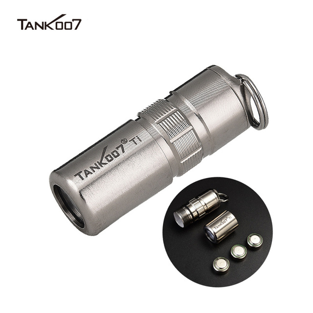 For TANK007 Wholesale Custom Logo Mini LED Flashlight Aluminum Pocket Torch Light with Keychain for Camping