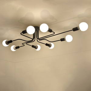 PM rétro E27 suspension multi-tige en <span class=keywords><strong>fer</strong></span> forgé maison salon décoratif Art déco Style lustre suspendu plafond Classique - Product Image 2