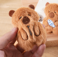 Porte-clés capybara drôle en peluche de petite taille, sac à dos en peluche, jouet capybara pour machine à griffes
