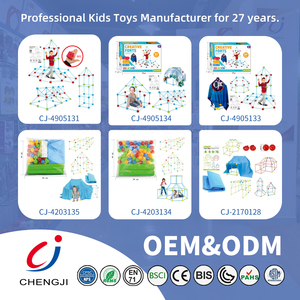 Chengji <span class=keywords><strong>Montessori</strong></span> educativo accatastamento castello giocattolo creativo 3D assemblare costruttore fai da te costruire castelli tunnel gioco tenda razzo - Product Image 6