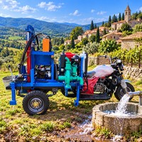 Machine de forage de puits d'eau CE ISO 200m, équipement de forage hydraulique portable pour l'irrigation agricole