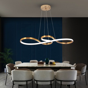 Loft Kitchen Island Mesa de comedor 50W <span class=keywords><strong>Modern</strong></span> Led Curved <span class=keywords><strong>Ceiling</strong></span> Pendant <span class=keywords><strong>Light</strong></span> para Office Home