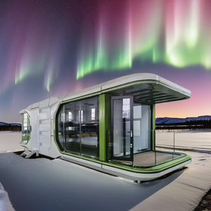 38 mètres carrés dirigeable Pod vaisseau spatial bureau hôtel complexe modulaire maison capsule spatiale préfabriquée avec salle de bain complète et 2 chambres à coucher - Product Image 1