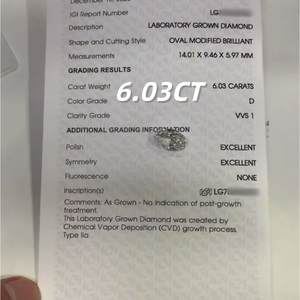 Diamante Suelto de Laboratorio Talla Brillante Ovalada y Talla Brillante Ovalada Modificada con Certificado IGI para Anillo de Compromiso - Product Image 6