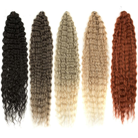 Vente en gros d'extensions capillaires Goddess Hair en fibre haute température, 30 pouces, pour tresses au crochet Water Wave et Deep Wave, à double trame, fabriquées à la machine