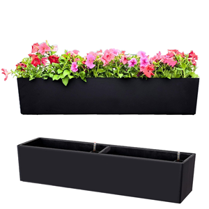 LaLaGreen Self Watering Large Rectangular Black Plastic PP Planter Box (40 Inch 1 Pack) <b>for</b> Indoor/Outdoor Use Succulents <b>Herbs</b> - Product Image 1