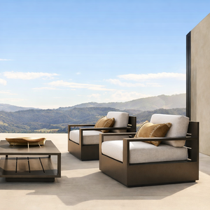 Set di Divani da Giardino in Alluminio <span class=keywords><strong>Moderno</strong></span> e Resistente, Set di Mobili da Patio, Divano da Esterno di Lusso per Hotel e Appartamenti - Product Image 3