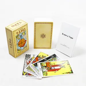 Fábrica Personalizado Retro Língua Russa Tarot Cartão Personalizado Impressão Clássica Durável Sabedoria Tarot Cartões Com Guia