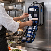 Trousse de premiers secours murale avec coque rigide, compartiments pour pansements et panneau d'accès rapide, sac de premiers secours OEM