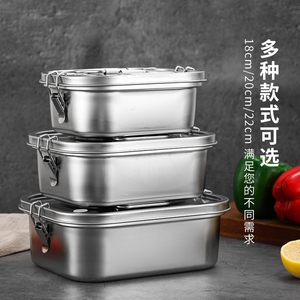 ECO-freundliche rechteckige zweilagige Qualitäts schnalle und Silikon dichtung in Lebensmittel qualität Auslaufs ichere Bento-Brotdose aus Edelstahl aus Metall - Product Image 5