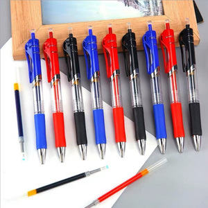 K35 Gel Pen Bullet Tip Plastic Body Press Closure Office School Use Black Red Blue <b>Ink</b> - Product Image 1
