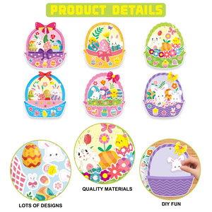 Nouveau Kit de Cartes et Autocollants DIY Panier d'Œufs de Pâques Dessin Animé 2026 QS – Décoration et Cadeau Artisanal de Pâques - Product Image 2