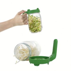 Couvercle de germination en plastique PP sans BPA de 86 mm avec poignée, adapté aux bocaux Mason à large ouverture de 3,42 pouces, filtre de germination des graines - Product Image 4