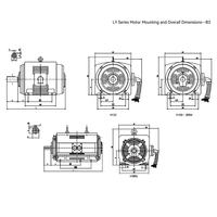 Moteur de compresseur d'air à vis rotatif LY-132M2-2-15KW/IP23, haute efficacité, 208-230/460V, triphasé