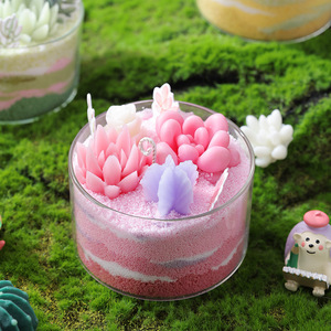 Kit de bougies parfumées DIY à peinture sableuse pour cactus et succulentes, artisanat fait main aux arômes végétaux, fournitures pour salon, fête, cadeau - Product Image 2