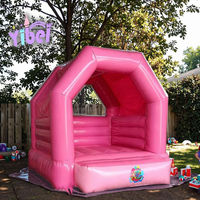 Château gonflable rose YiBei pour enfants, mini château en PVC 3x3m, taille personnalisée, intérieur/extérieur, capacité 300kg, plus de 5 passagers
