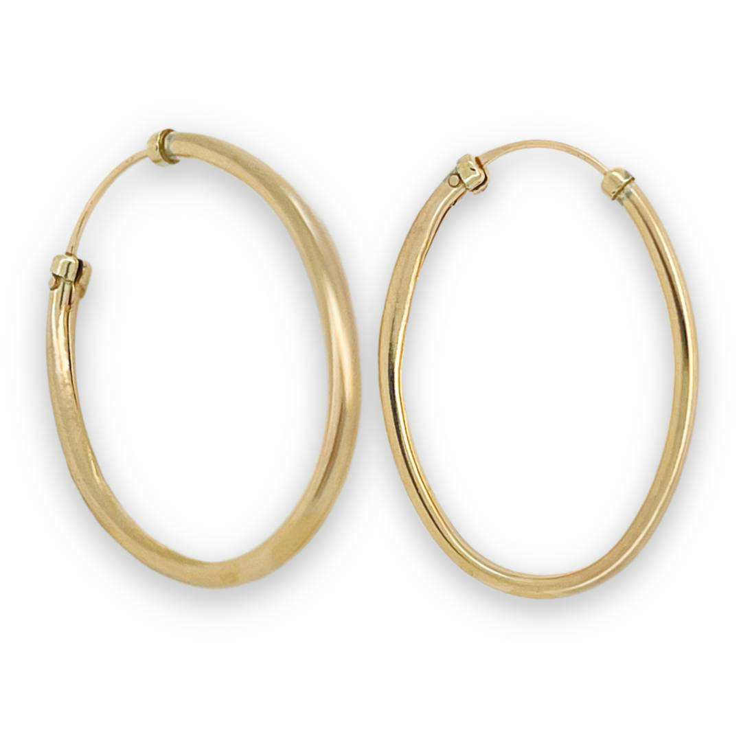 OVAL HOOP EARRINGS TUBE 1.50X18X24mm PLAIN
