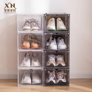 Bán Buôn Nhựa Trong Suốt Sneaker Stackable Giày Lưu Trữ Hộp Thả Phía Trước Acrylic Loại Ngăn Kéo Chuyển Đổi Từ Hộp Giày - Product Image 3