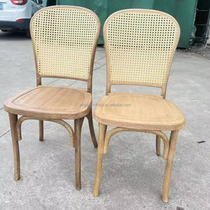 Sillas rústicas de madera con respaldo cruzado con asiento de ratán para eventos, bodas, comedor, <span class=keywords><strong>Botanica</strong></span>, sillas Vintage para exteriores - Product Image 3