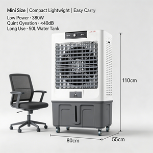 Refroidisseur d'air évaporatif 3-en-1 portable 50L 380W, ventilateur de refroidissement pour chambre, bureau, extérieur, camping, stand, mini climatiseur portable - Product Image 6