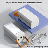 Batterie externe super haute capacité 100000mAh 22.5w charge rapide 4 sorties USB type-c avec câble lumières de camping affichage LED
