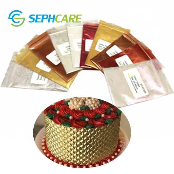 Sephcare 양질의 금속 광택 먼지 분말 케이크 장식 도구 용 식용 젤 식용 색소 염료