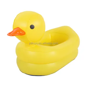 黄色鸭子婴儿游泳池聚氯乙烯充气户外儿童游泳池，带可定制标志印花
