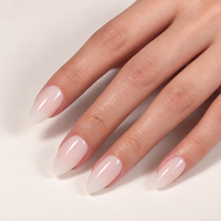 Ongles à presser écologiques en ABS, 32 pièces, couleur ivoire laiteux, forme amande, brillants, solides, vente en gros pour usage décoratif féminin