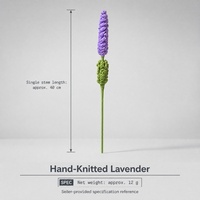 Bunga Lavender Rajut Buatan 40cm, 12g, Buket Ungu untuk Dekorasi Pernikahan, Rumah, Perlengkapan Foto, Hadiah, Kerajinan