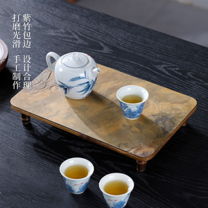 Bamboo Rock <b>Tea</b> <b>Tray</b> Natural Cliff Stone Handmade Dry Brewing <b>Tea</b> Set <b>Tray</b> Traditional Teaware - Product Image 4
