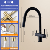 Robinet de cuisine en laiton de haute qualité, 3-en-1, double commande avec mélangeur eau chaude et froide, robinet d'eau purifiée pour évier – Vente en gros