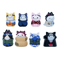 8 Cái/bộ Mini Cat Hình Kitten Narutos Sasuke Kakashi I Tình Yêu Luo Sakura Itachi Shikamaru Búp Bê Trang Trí Anime Hành Động Con Số
