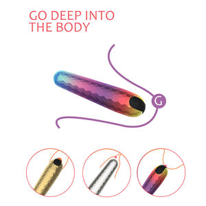 AIERSHA <span class=keywords><strong>Vibrator</strong></span> peluru Mini silikon ABS Stimulator getaran 10 frekuensi klitoris Diamante warna - Product Image 5