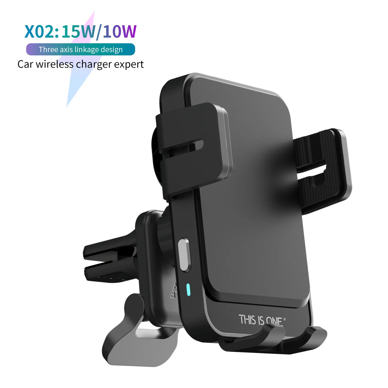 Qi Top Trending Products Auto Clamping Wireless Car Phone Holder 2022 Newest Item Coil Alignment Wireless In-car Phone Mount