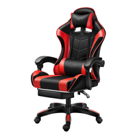 Chaise de bureau à domicile sillas gamer bon marché meuble appui-tête souple chaise de jeu en cuir avec repose-pieds