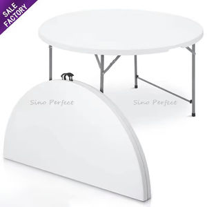 Mesa de Banquete Plegable Rectangular de Plástico Blanco de Tamaño Personalizable, Mesas Plegables Económicas para Bodas y Fiestas - Product Image 4