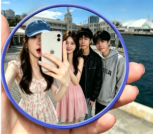 กระจกเซลฟี่สำหรับถ่ายภาพด้วยโทรศัพท์, กระจกอะคริลิคทรงกลมแบบพกพา ไม่แตกหัก, กระจกแต่งหน้าพกพาสำหรับการเดินทางและเป็นของขวัญ - Product Image 1