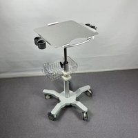 Chariot mobile en aluminium pour appareil d'échographie vétérinaire avec logo personnalisable, réglable en hauteur, dispositif de surveillance vétérinaire