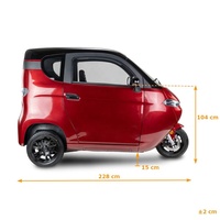 Voiture électrique chinoise JIAJI à carrosserie fermée, 1000W, 25-45km/h, autonomie 80-140km, sans permis de conduire, certifiée CEE, à prix abordable