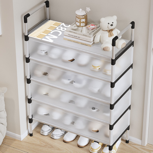Meuble à chaussures multi-niveaux fermé anti-poussière pour dortoir, rangement domestique, idéal pour chambre de location, montage facile, optimisation de l'espace - Vente directe usine - Product Image 4