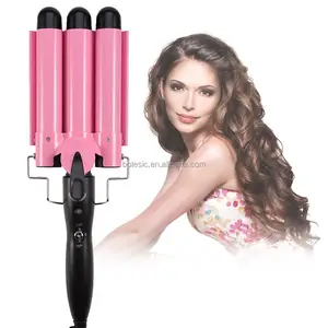 25mm LED 3 Barrel Hair Curler Factory price Hair Curling Iron Salon professional women Styling Tools