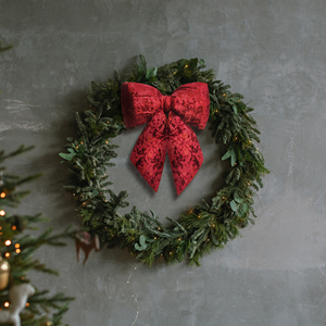 Grande guirlande extérieure personnalisée décoration <span class=keywords><strong>de</strong></span> Noël nœud <span class=keywords><strong>rouge</strong></span> filaire polyester peluche arbre haut emballage cadeau <span class=keywords><strong>ruban</strong></span> saisonnier - Product Image 2