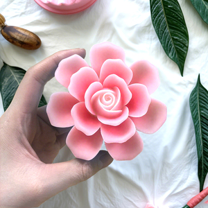Moule en silicone 2D grande taille en forme de <span class=keywords><strong>rose</strong></span> pour bougies d'aromathérapie, savons, plâtre, résine, artisanat et décoration de bureau - Product Image 4
