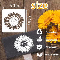 Pochoirs de fleurs pour la peinture sur bois Peinture florale en plastique Art Craft Pochoirs Petit pochoir de tournesol