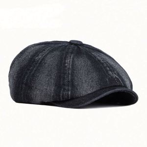 Gorra de mezclilla ajustable de moda para hombre, estilo casual, para verano, golf, conducción, tipo duckbill, Ivy, Gatsby, Newsboy, al por mayor - Product Image 6
