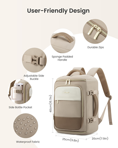 Sacs de cabine Ryanair légers et imperméables 40x30x20 sous le siège, <span class=keywords><strong>sac</strong></span> <span class=keywords><strong>à</strong></span> <span class=keywords><strong>dos</strong></span> de voyage 20L, bagage <span class=keywords><strong>à</strong></span> main <span class=keywords><strong>pour</strong></span> avions Ryan Air, convient aux bagages de 14 pouces - Product Image 3