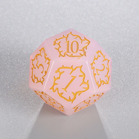 Ensemble de 7 dés en verre opale rose pour D&D, dés polyédriques D20 D6 D12 pour jeux de rôle