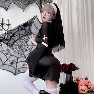 Halloween mujer monja <span class=keywords><strong>Sexy</strong></span> Cosplay <span class=keywords><strong>disfraz</strong></span> monja <span class=keywords><strong>disfraz</strong></span> Cruz oscuro gótico Cosplay - Product Image 2