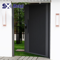 Portes extérieures pour villas, portails en alliage d'aluminium, portail battant pour l'intimité, design moderne, ouverture automatique, construction durable, modélisation 3D